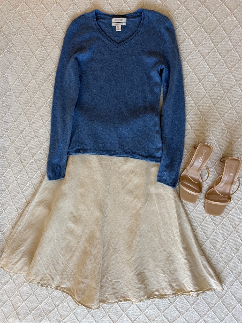 100% Linen Midi Skirt Natural Fiber Skirt - Picture 6 of 6